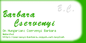 barbara cservenyi business card